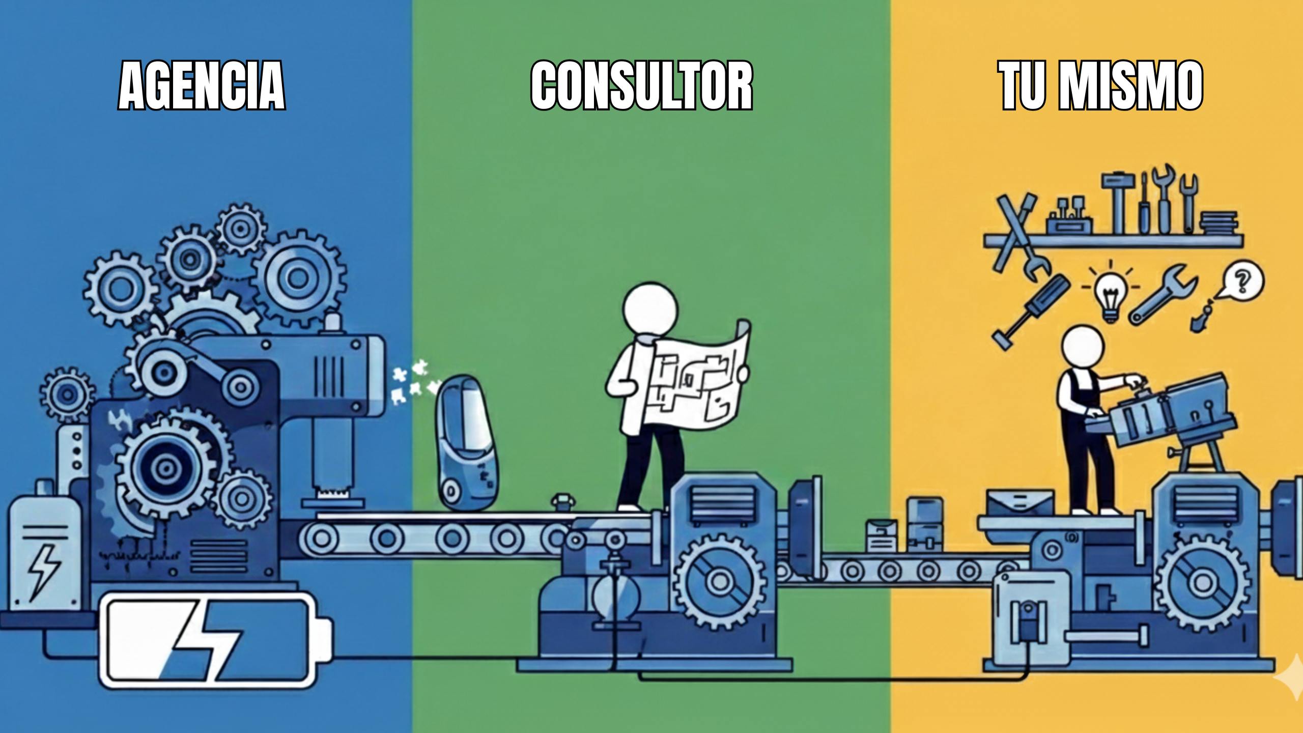 Tabla comparativa de agencia SEO vs consultor vs DIY en Cali