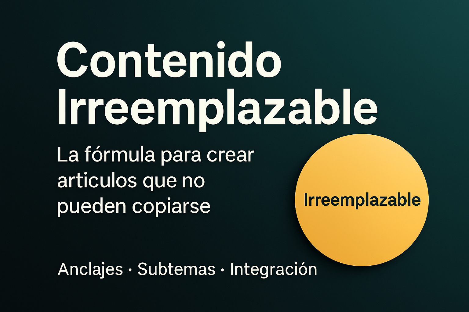 La Fórmula del Contenido Irreemplazable: Cómo crear artículos imposibles de replicar por otras webs o IA